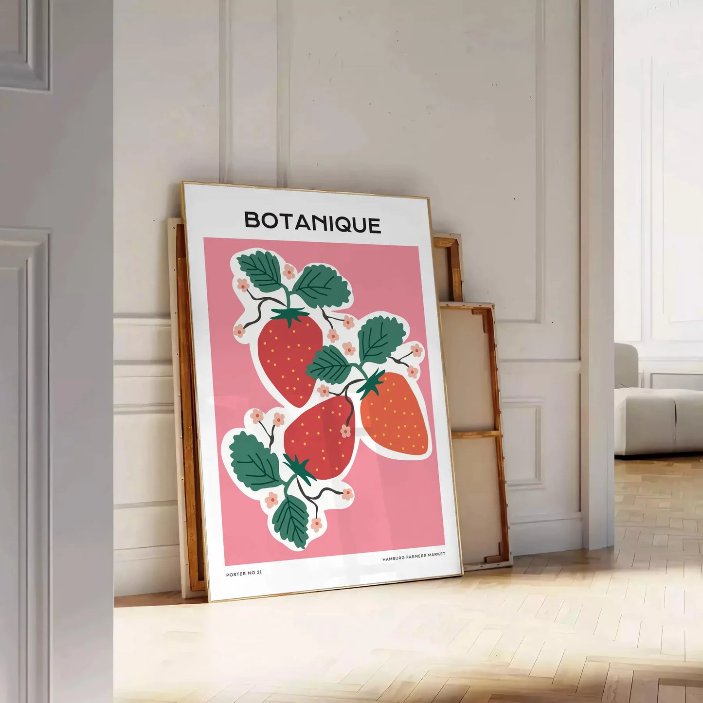 space botanical prints vintage poster vibrant orange blue hues exquisite nature art timeless touch room wall gift personal decor standalone print