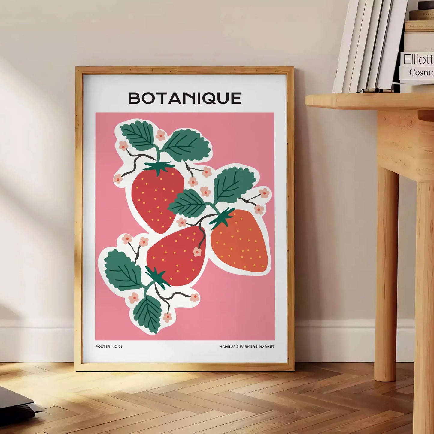 space botanical prints vintage poster vibrant orange blue hues exquisite nature art timeless touch room wall gift personal decor standalone print