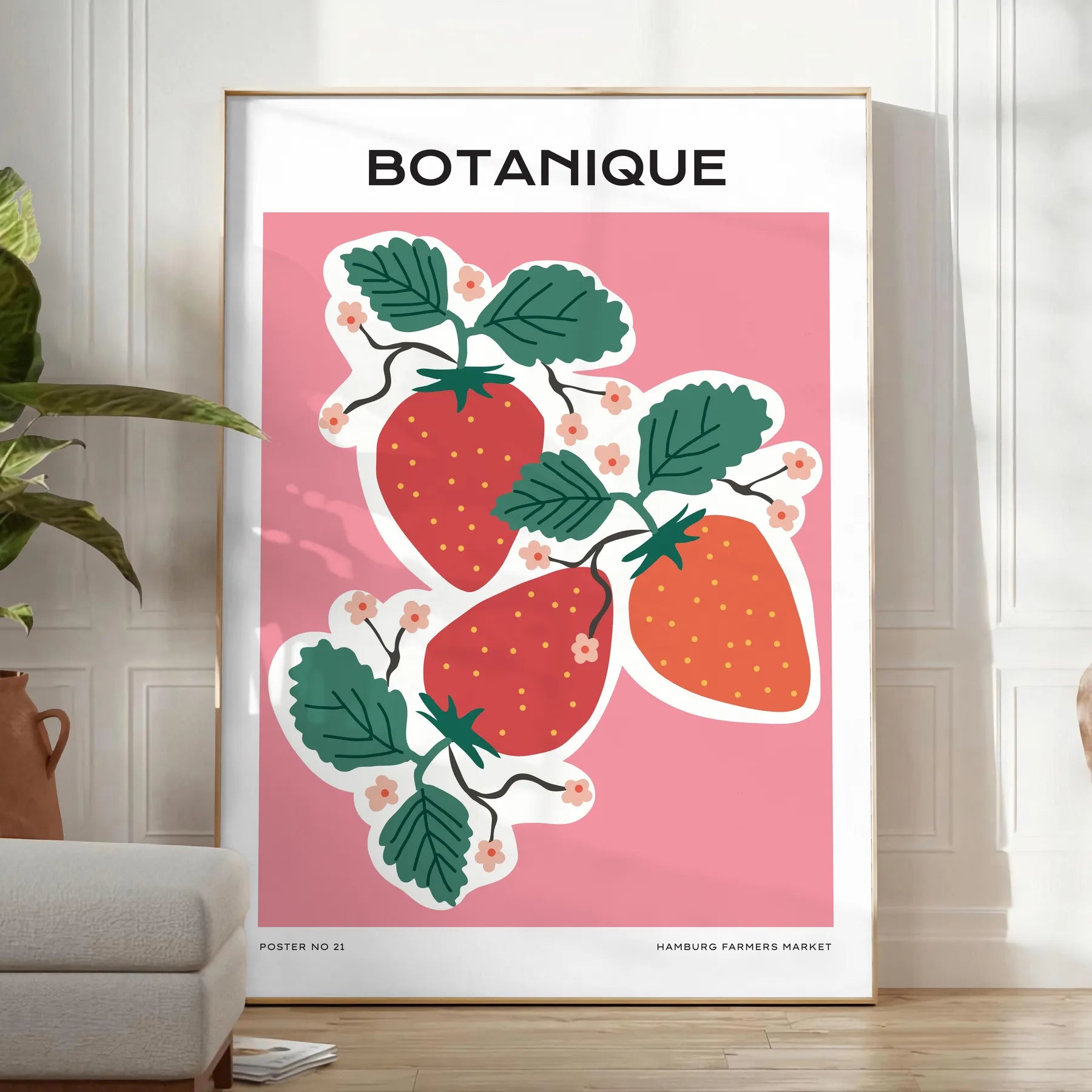 space botanical prints vintage poster vibrant orange blue hues exquisite nature art timeless touch room wall gift personal decor standalone print