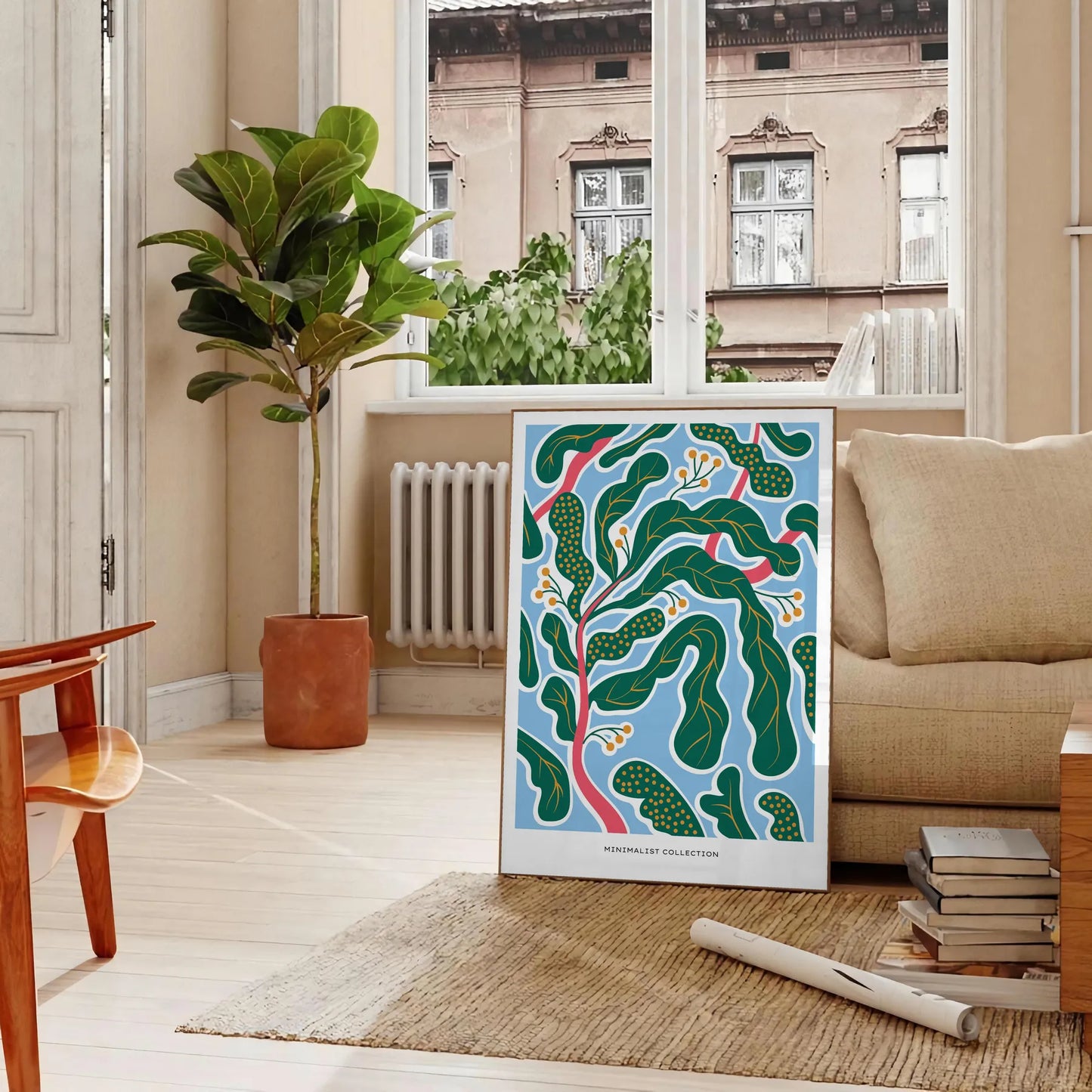 space stunning vintage botanical prints serene green blue hues elegant plant poster perfect wall art piece thoughtful gift nature lover framed frame