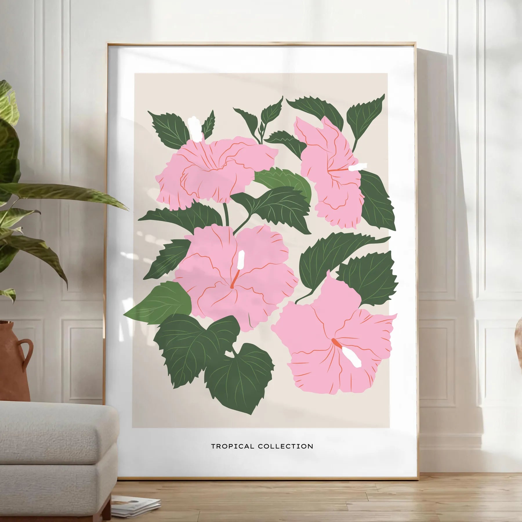 space stunning Botanical 13 poster orange gray colors exquisite print perfect wall art unique gift nature lovers standalone artwork